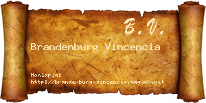 Brandenburg Vincencia névjegykártya